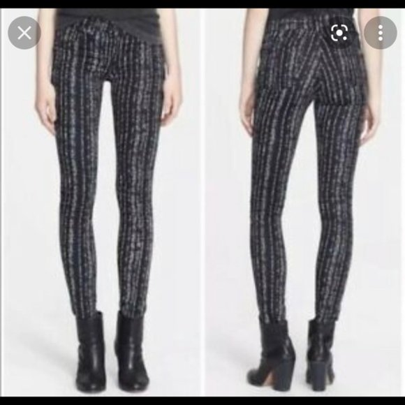 Rag & Bone The Legging Barcode Printed Knit Skinny Pants/ Jeans Size 25 - Picture 13 of 16